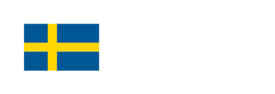 Sweden white logo in English